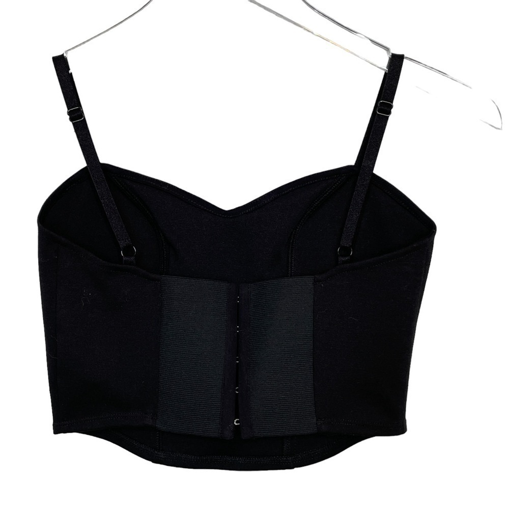 Urban Outfitters Kimchi Blue Black Corset Top Hook and Eye Black Closure Size S